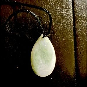 Certified Jade tear drop pendant